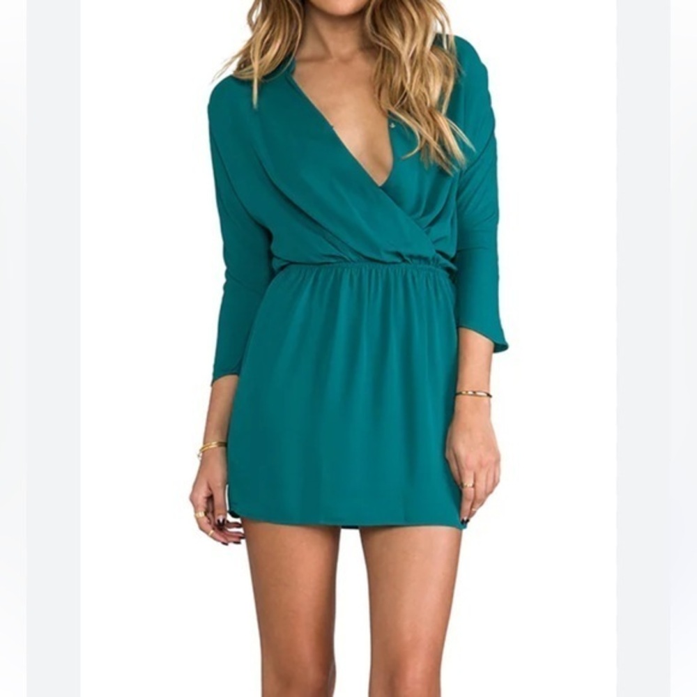 EIGHT SIXTY S mini dress with elastic waist  in gorgeous teal tone EUC